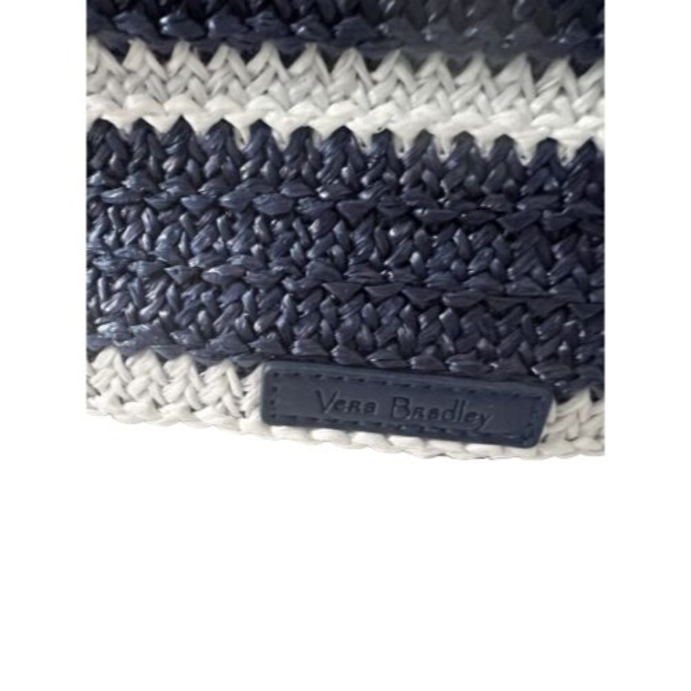 Vera Bradley Straw Bucket Crossbody Bag - Steel Blue Medallion w/Turtle NEW - Picture 6 of 8